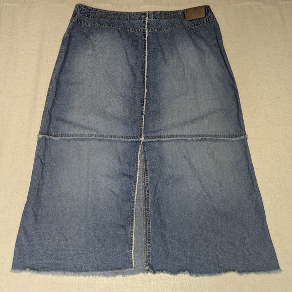 Lauren Ralph Lauren Patchwork Denim Maxi Skirt 20W Plus Size Y2K Vintage - Picture 5 of 16